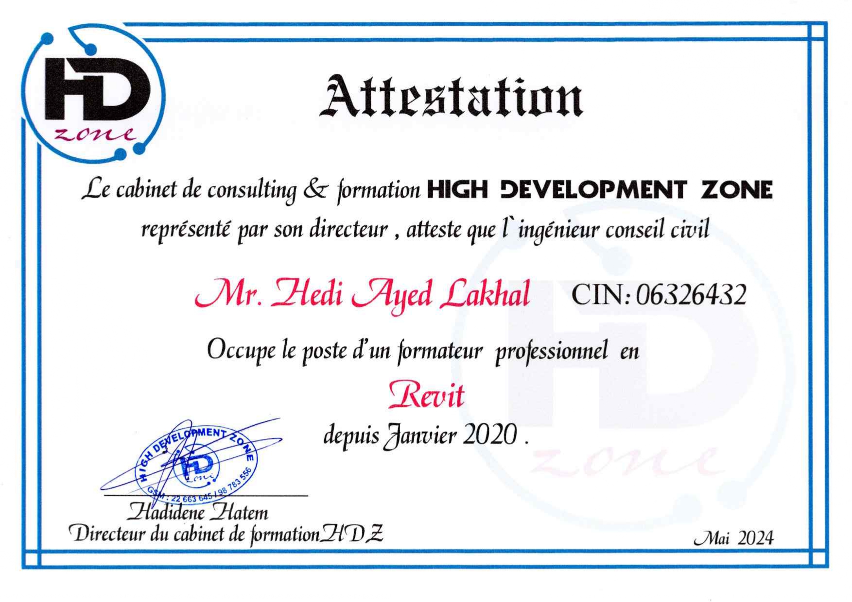 Certificat de formateur Revit